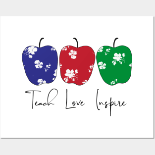 Teach, Love, Inspire with apples Posters and Art
